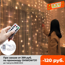 Christmas Decoration for Home 3m Curtain String Light Flash Fairy Garland Home Decor Wedding Decoration 2021 Happy New Year